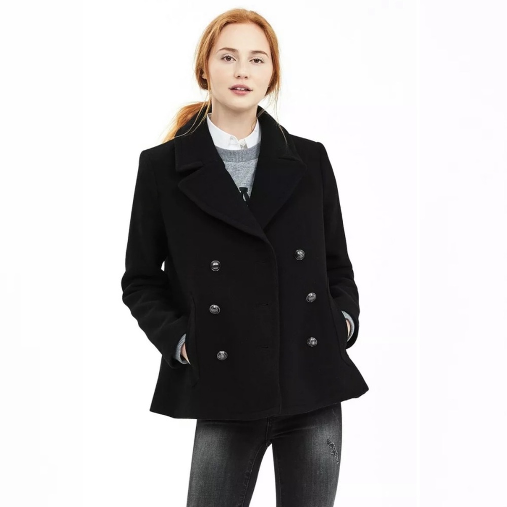 Black Banana Republic Swing Pea Coat Size S